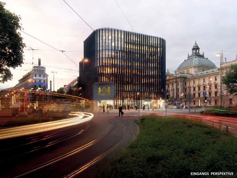 Wettbeweb Stachus Ansicht Kooperation Rafael Moneo Henne Architektur Hotel Königshof