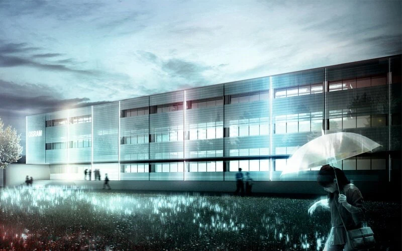 Osram Augsburg Fassadenvisualisierung